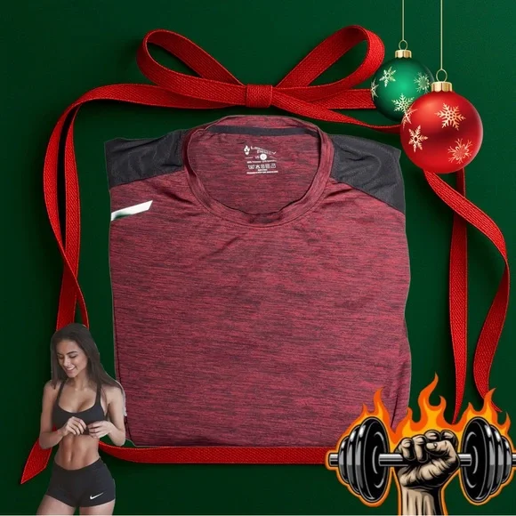 NEW Workout Liberty Pro Dri-Fit Burgundy Athletic T-Shirt -LRG - Picture 11 of 12